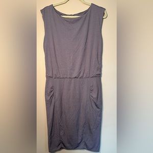 Athleta Dress Grey/White Stripe